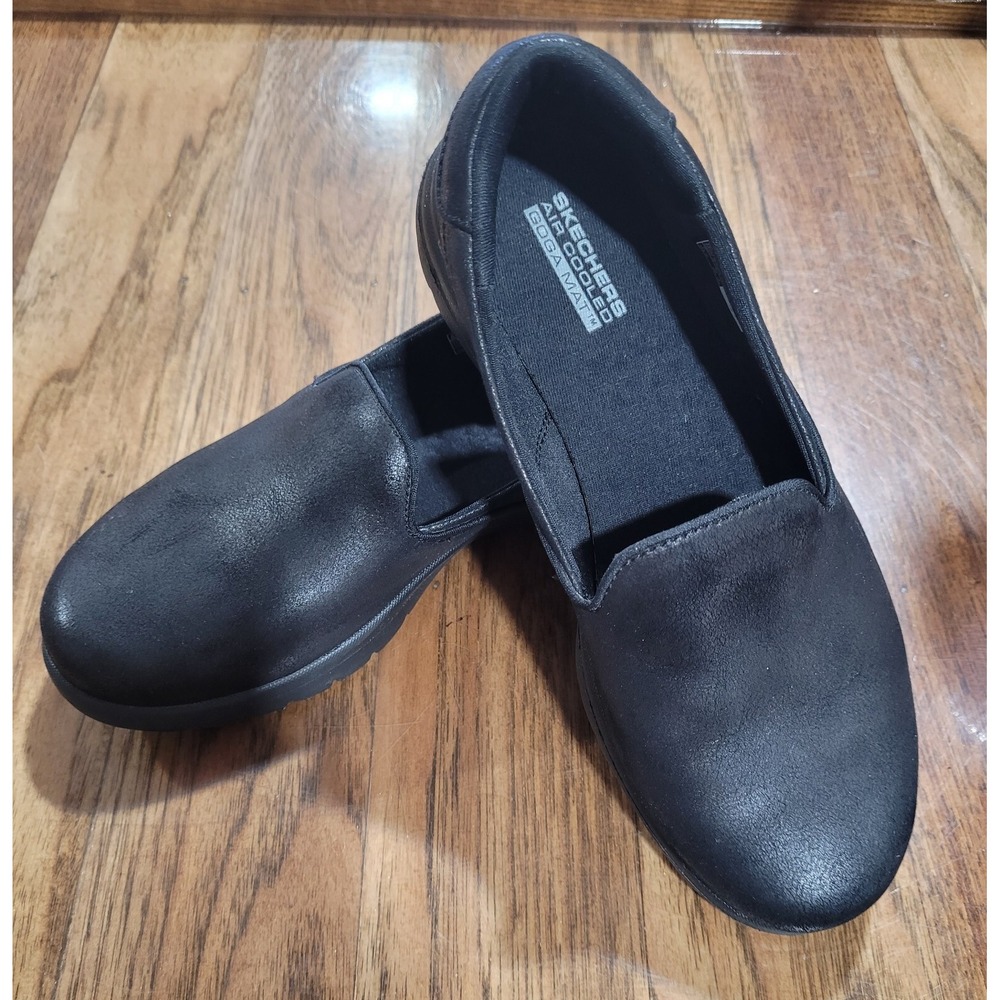 Skechers Air Cooled Memory Foam Women's Slip On Shoes Black Sneaker Size 6.5